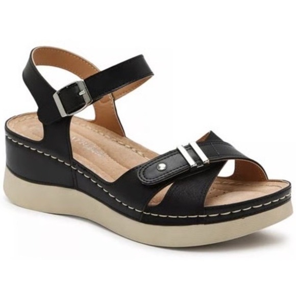 Spring Step Shoes - Patrizia By Spring Step Womens Cirielle Wedge Sandal‎ Comfort Walk Black 41/10